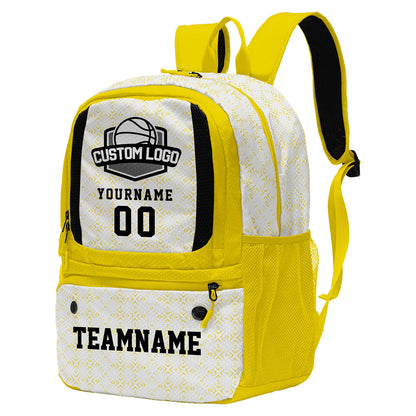 Custom Yellow Basketball Soccer Backpack Personalized Player Names - Numbers & Team Logo #150-BP-0914-0033
