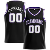 Custom Stitched Basketball Jersey for Men, Women And Kids Black-White-Purple