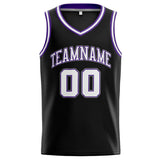 Custom Stitched Basketball Jersey for Men, Women And Kids Black-White-Purple