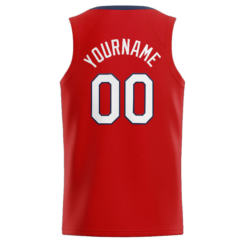 Custom Stitched Basketball Jersey for Men, Women And Kids Red-White-Navy