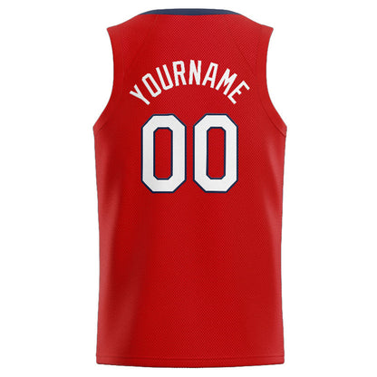Custom Stitched Basketball Jersey for Men, Women And Kids Red-White-Navy