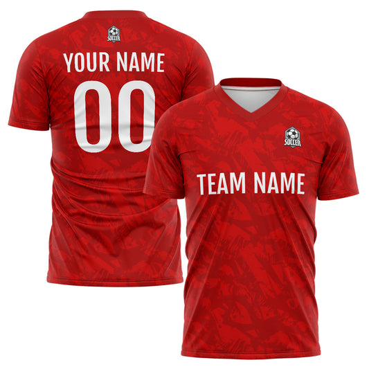 Custom Red Soccer Uniform Jersey Kids Adults Personalized Set Jersey Shirt