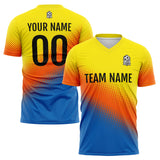 Custom Soccer Uniform Jersey Kids Adults Personalized Set Jersey Blue&Orange&Yellow