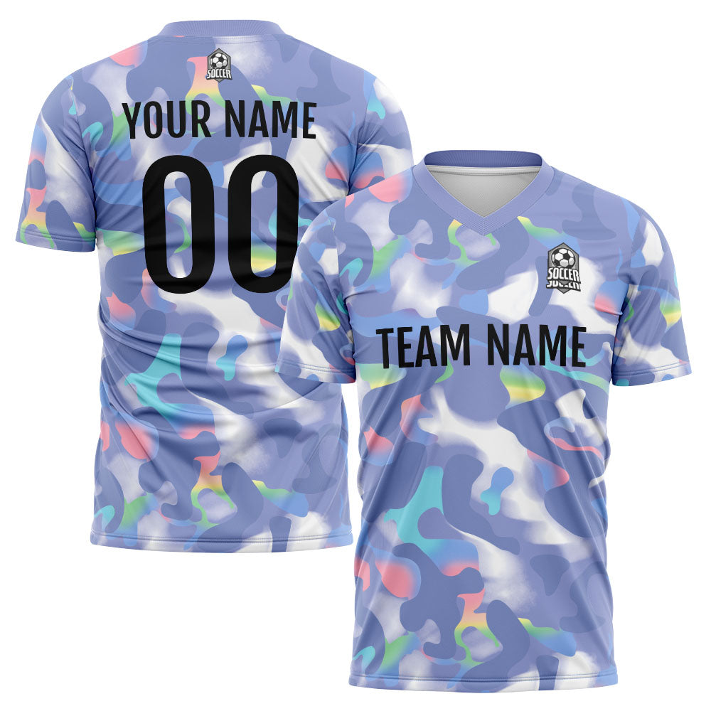 Custom Soccer Uniform Jersey Kids Adults Personalized Set Jersey Gorgeous&Grey blue