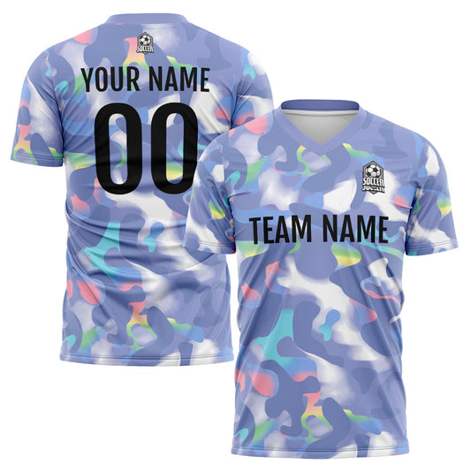 Custom Soccer Uniform Jersey Kids Adults Personalized Set Jersey Gorgeous&Grey blue