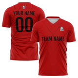 Custom Soccer Uniform Jersey Kids Adults Personalized Set Jersey Red&Black Line