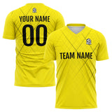 Custom Soccer Uniform Jersey Kids Adults Personalized Set Jersey Yellow&Black Line