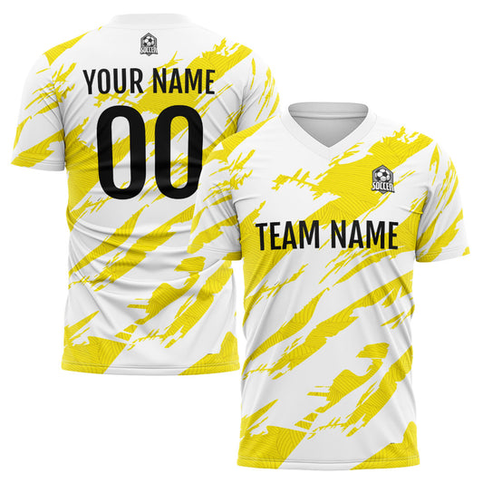 Custom Soccer Uniform Jersey Kids Adults Personalized Set Jersey Worn&Yellow&white