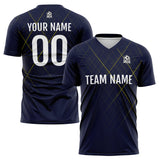 Custom Soccer Uniform Jersey Kids Adults Personalized Set Jersey Navy&Yellow Line