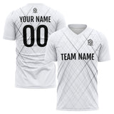 Custom Soccer Uniform Jersey Kids Adults Personalized Set Jersey White&Black Line