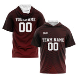 Custom Dark Red Short Sleeve Hoodies for Men Women Shirts with Hoods Printed Name Logo