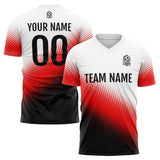 Custom Soccer Uniform Jersey Kids Adults Personalized Set Jersey Black&Red&White