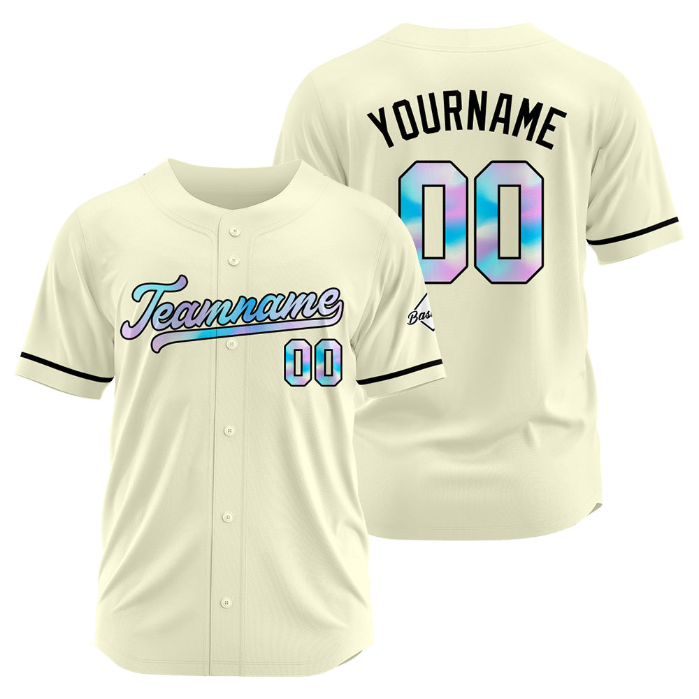 Custom Cream Baseball Jersey Stitched Design Personalized Hip Hop Baseball Shirts