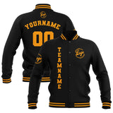 Custom Black Yellow Waterproof Varsity Jackets Personalized Stitched Name Number Logo to Letterman Jackets