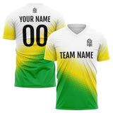 Custom Soccer Uniform Jersey Kids Adults Personalized Set Jersey Green&Yellow&White