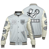 Custom Gray White Letterman Varsity Jacket Personalized Embroidery Printing