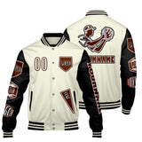 Custom White Black Letterman Varsity Jacket Personalized Embroidery Printing