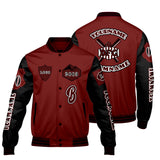 Custom Red Black Letterman Varsity Jacket Personalized Embroidery Printing