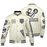 Custom White Letterman Varsity Jacket Personalized Embroidery Printing