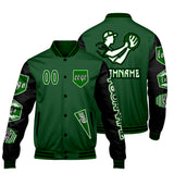 Custom Green Black Letterman Varsity Jacket Personalized Embroidery Printing