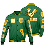 Custom Green Letterman Varsity Jacket Personalized Embroidery Printing