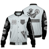 Custom Gray Black Letterman Varsity Jacket Personalized Embroidery Printing