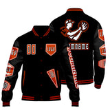 Custom Black Letterman Varsity Jacket Personalized Embroidery Printing