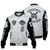 Custom Gray Black Letterman Varsity Jacket Personalized Embroidery Printing
