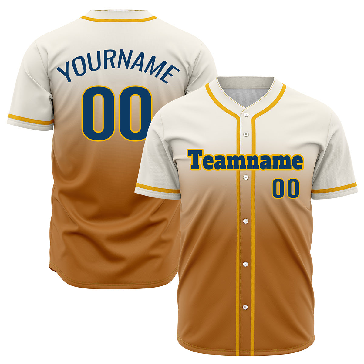 Custom Off White Brown Hip Hop Baseball Jersey Stitched Printed - Personalized Name Number Shirts #BB-0919-0069