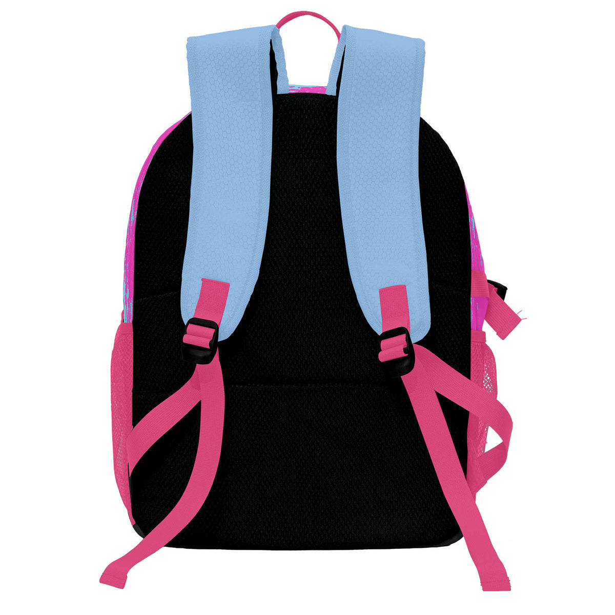 Custom Rose Pink Light Blue Basketball Soccer Backpack Personalized Player Names Numbers Team Logo #BB-0919-0035