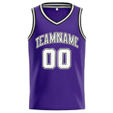 Custom Stitched Basketball Jersey for Men, Women And Kids Purple-White-Black