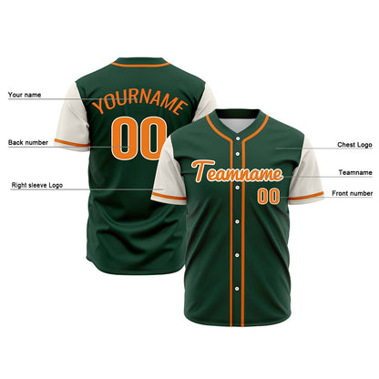 Custom Dark Green Off White Hip Hop Baseball Jersey Stitched Printed - Personalized Name Number Shirts #BB-0919-0056