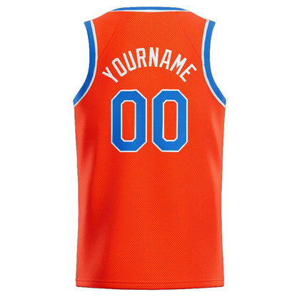 Custom Stitched Basketball Jersey for Men, Women And Kids Orange-Blue-White