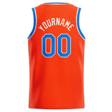 Custom Stitched Basketball Jersey for Men, Women And Kids Orange-Blue-White