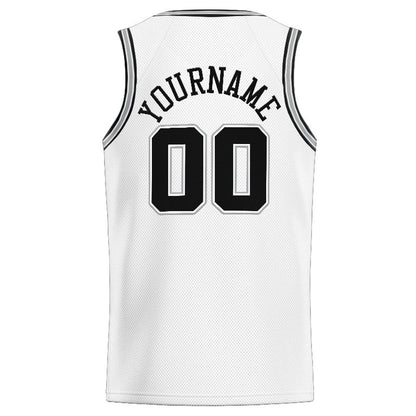 Custom Stitched Basketball Jersey for Men, Women And Kids White-Black-Gray