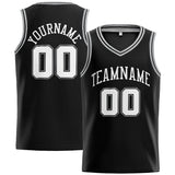 Custom Stitched Basketball Jersey for Men, Women And Kids Black-White-Gray