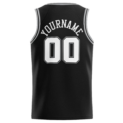 Custom Stitched Basketball Jersey for Men, Women And Kids Black-White-Gray