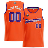 Custom Stitched Basketball Jersey for Men, Women  And Kids Orange-Purple