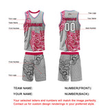 Custom Gray Pink Basketball Jersey Uniform Suit Printed Your Logo Name Number