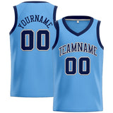 Custom Stitched Basketball Jersey for Men, Women And Kids Light Blue-Navy