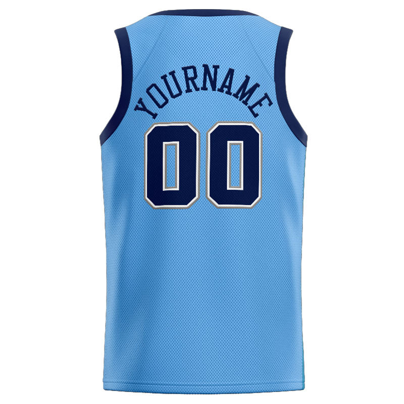 Custom Stitched Basketball Jersey for Men, Women And Kids Light Blue-Navy