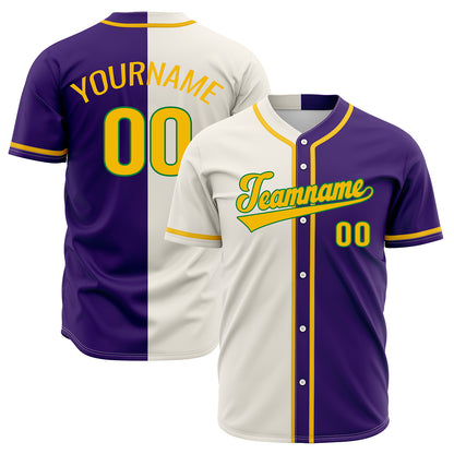 Custom Off White Purple Hip Hop Baseball Jersey Stitched Printed - Personalized Name Number Shirts #BB-0919-0072
