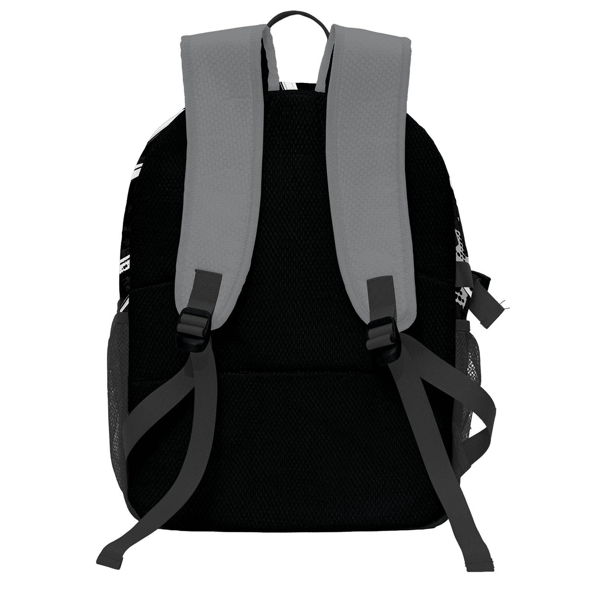 Custom Black Gray White Basketball Soccer Backpack Personalized Player Names Numbers Team Logo #BB-0919-0002