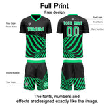 Custom Black Green Uniform Jersey Kids Adults Personalized Set Jersey Shirt