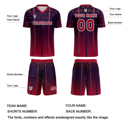 Custom Red Purple Uniform Jersey Kids Adults Personalized Set Jersey Shirt