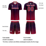Custom Red Purple Uniform Jersey Kids Adults Personalized Set Jersey Shirt