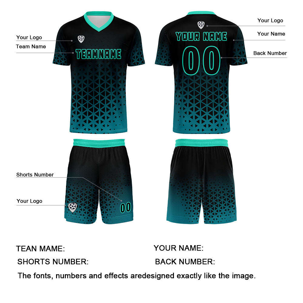 Custom Green Uniform Jersey Kids Adults Personalized Set Jersey Shirt