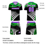 Custom Green Purple Uniform Jersey Kids Adults Personalized Set Jersey Shirt