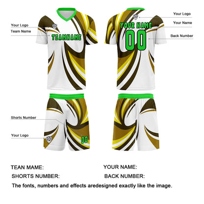 Custom White Yellow Uniform Jersey Kids Adults Personalized Set Jersey Shirt