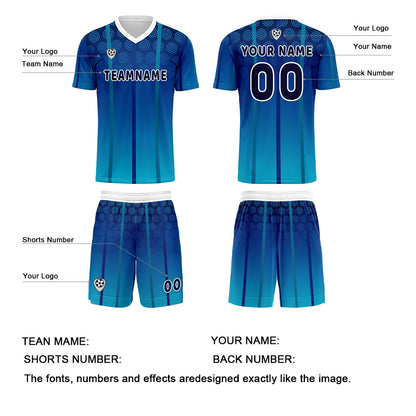 Custom Blue Uniform Jersey Kids Adults Personalized Set Jersey Shirt